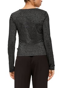 QS GLITZER-MIT RAFFUNGEN - Longsleeve - schwarz