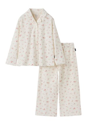 Polarn O. Pyret, FLORAL PRINT TWO-PIECE PYJAMAS - Pyjama - egret
