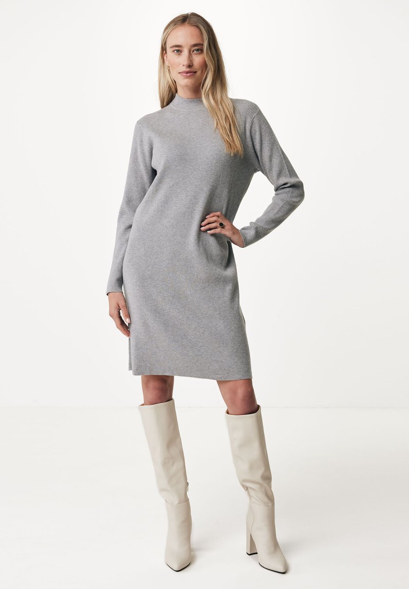 Mexx Gebreide jurk grijs