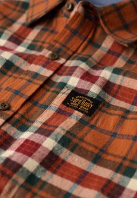 Superdry & Co LONG SLEEVE LUMBER - Overhemd - oregon check orange