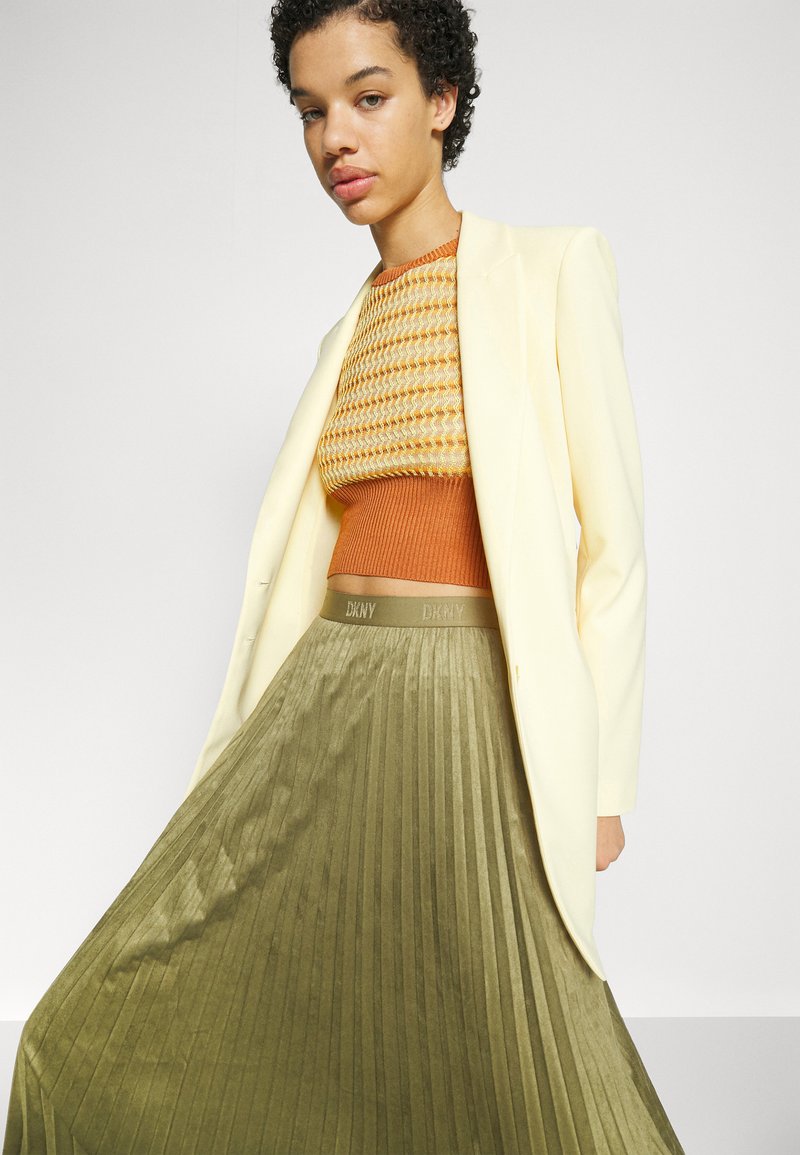 dkny pleated midi skirt