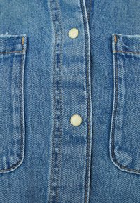 ONLY ONLELLI FRILL - Button-down blouse - medium blue denim
