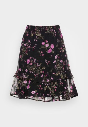 Vero Moda VMROSA SMOCK SKIRT - Minisukně - black/pink