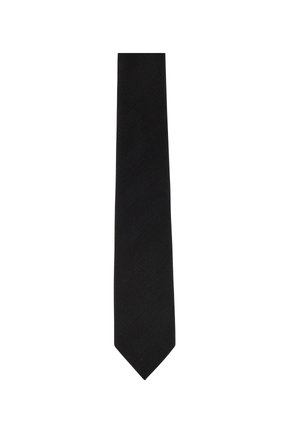 Schwarze Herren-Krawatte mit geradem, breitem Abschnitt, der spitz zuläuft, dargestellt auf weißem Hintergrund.