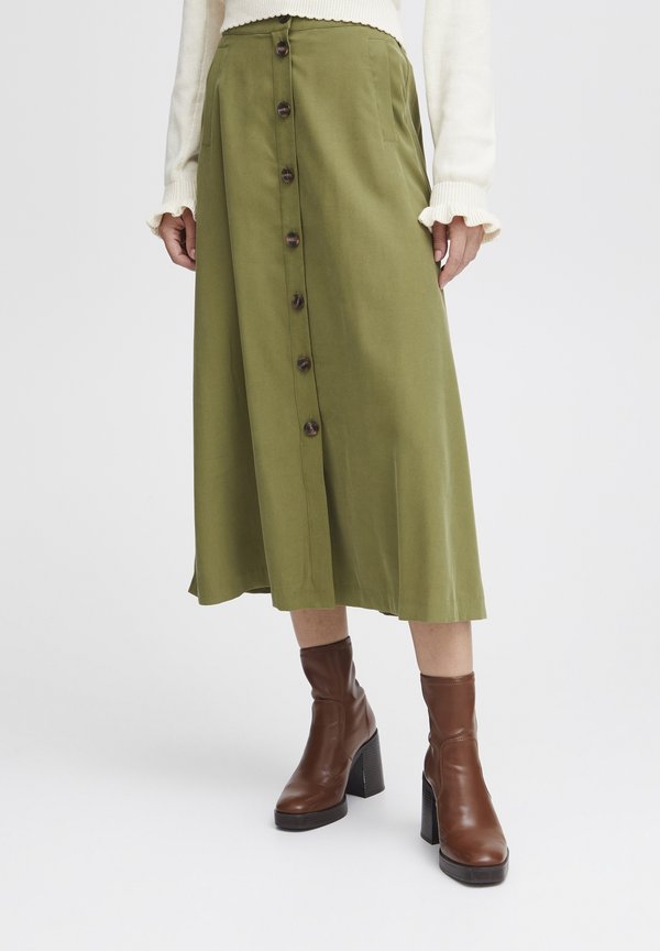 IRLEONO - A-line skirt - olive branch