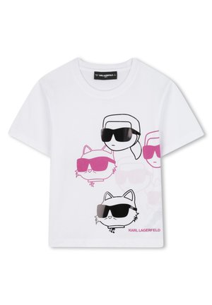 KARL LAGERFELD KIDS SHORT SLEEVES  - T-shirt imprimé - white/pink
