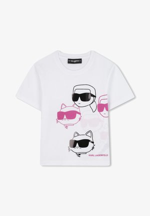 KARL LAGERFELD KIDS SHORT SLEEVES - T-shirt con stampa - white/pink