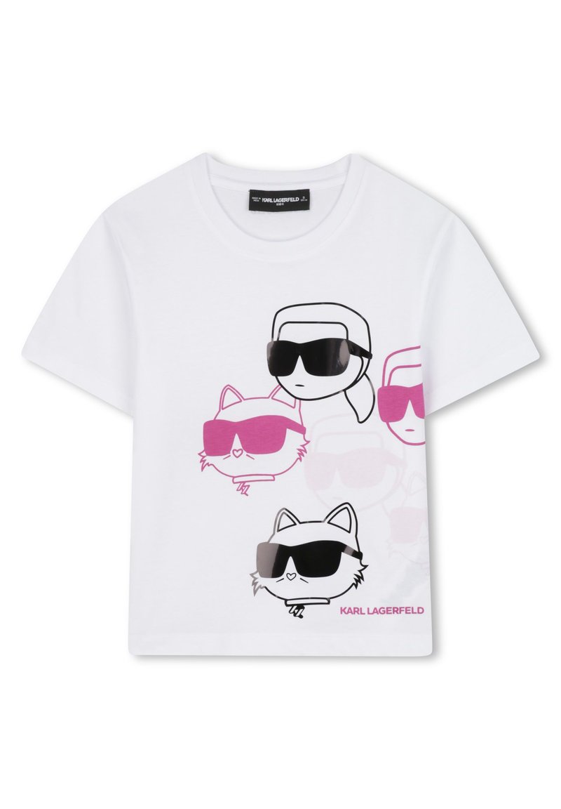 KARL LAGERFELD KIDS SHORT SLEEVES  - Print T-shirt - white/pink