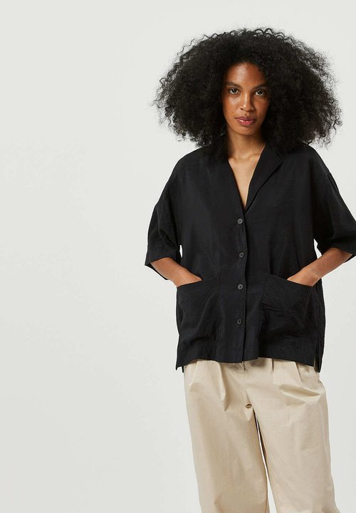 Chemisier Femme Noir Coton – Taille 52 – Manches Longues – Marque F°F