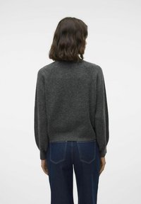 Vero Moda VMLEAF - Strikkegenser - dark grey melange