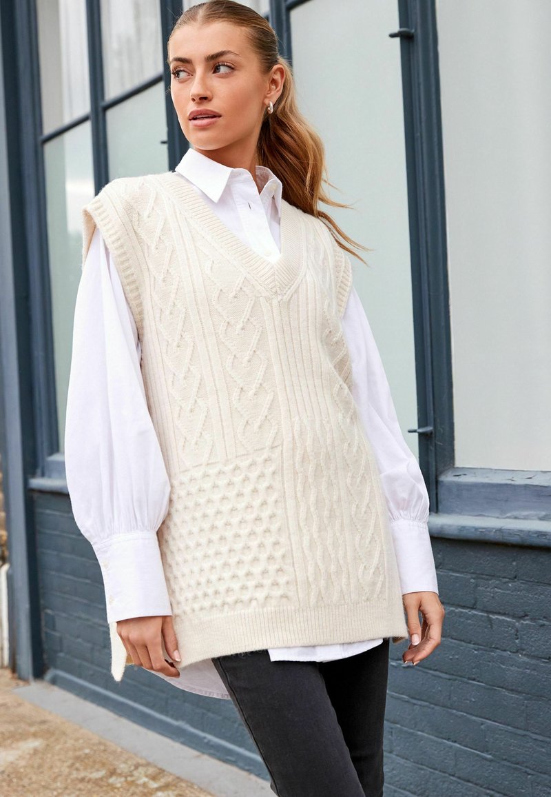 Next HEART PATCHWORK - Pullover - cream