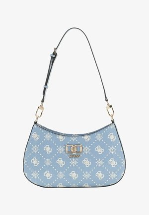 Guess, EMELIE LOGO TOP ZIP SHOULDER BAG - Sac à main - light blue logo