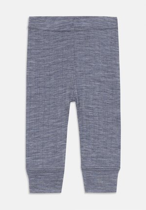Šedé, texturované legíny s obtáhlým střihem, které mají elastický pás a zúžené manžety. Vyrobené z měkkého, lehkého materiálu.