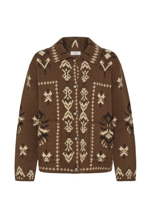 b.young, BYORLI JACQUARD CARDIGAN - Vest - sepia ethnic