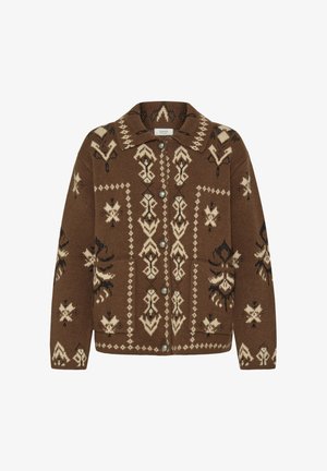 b.young, BYORLI JACQUARD CARDIGAN - Vest - sepia ethnic