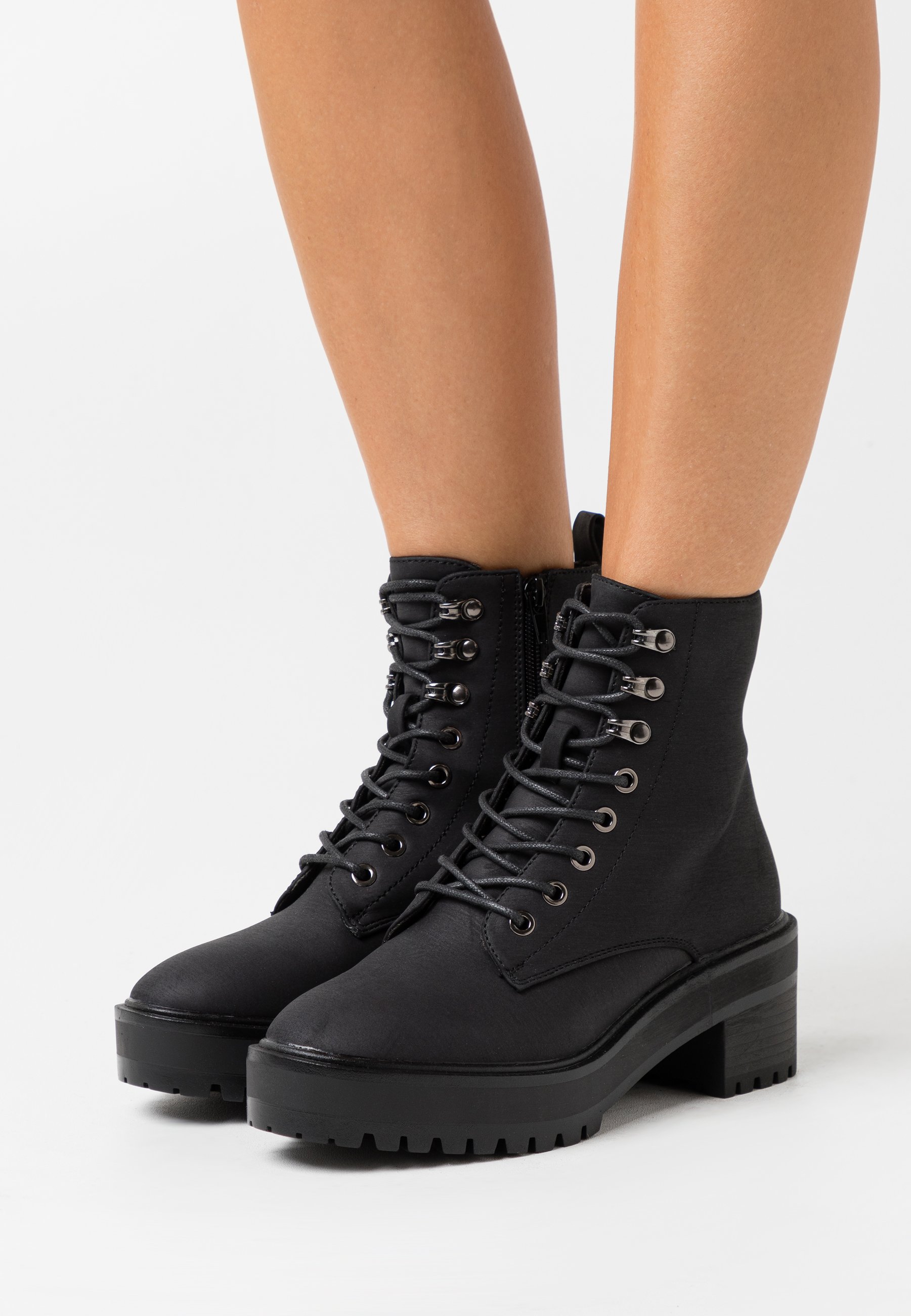 plain black combat boots