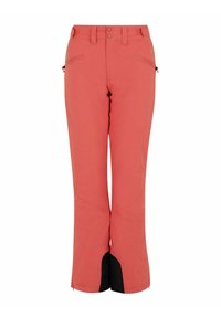 Koraal sneeuwbroek met een slim fit, rekbare stof, verstelbare tailleband, ritszakken en zwarte accenten bij de boorden.
