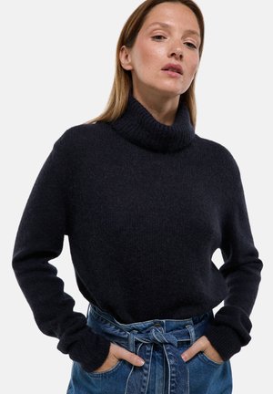 COL ROND AMPLE EN - Pullover - marine