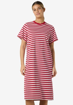 NMEMBER STRIPE MIDI  JRS NOOS - Jerseykjole - tomato