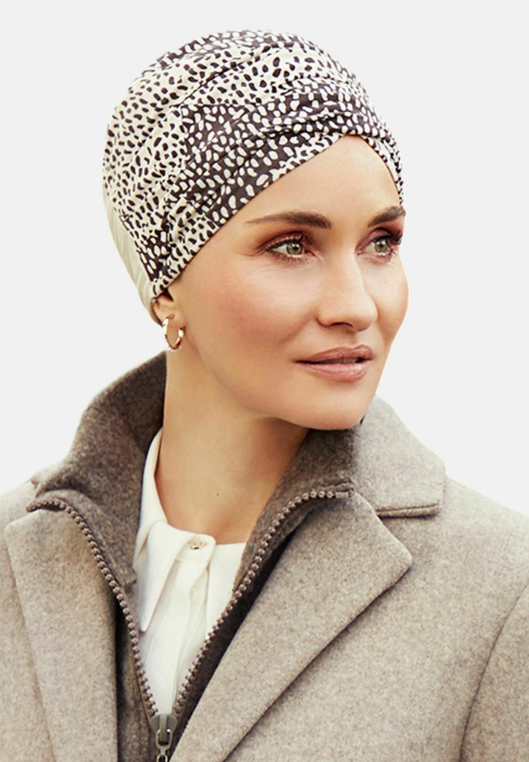 Christine Headwear Turban With Leopard Print - Soft Stretch Cap For Women, Beige-Brown, One Size