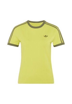 adidas Originals, 3-STRIPES SLIM T-SHIRT - Print T-shirt - preloved lime   olive strata