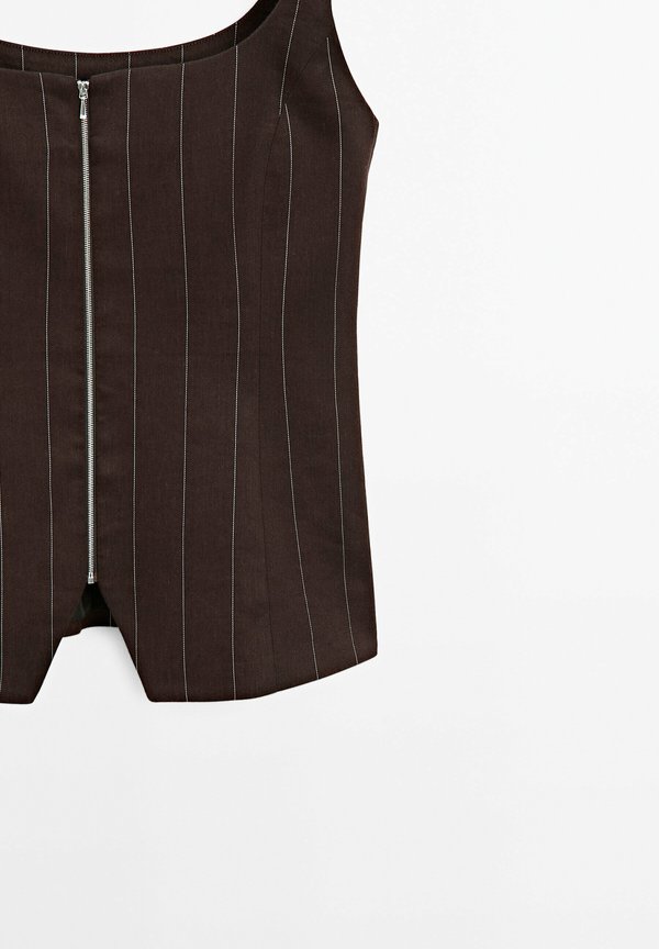 FITTED STRIPED WITH ZIP - Waistcoat - bordeaux3