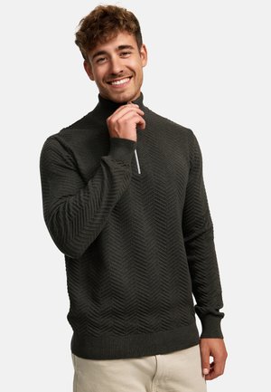 CARLO HALF - Strikkegenser - army