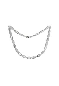 Collier en argent présentant des maillons allongés et texturés avec une finition brossée et des accents lisses occasionnels. Fermé par un fermoir pince.