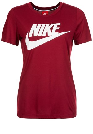 Camiseta Nike de manga corta color granate con gran logo blanco de Nike y swoosh en el frente.