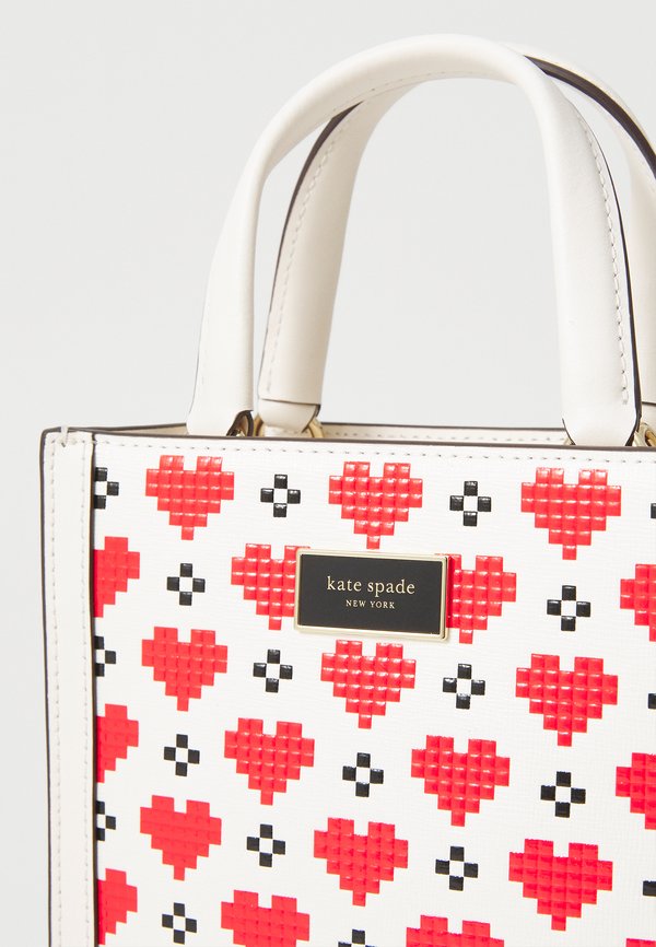 MANHATTAN PIXEL HEARTS EMBOSSED  - Handbag - cream2