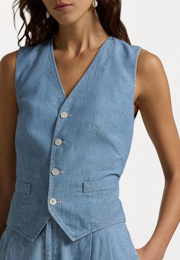 COTTON CHAMBRAY VEST - Waistcoat - chambray2