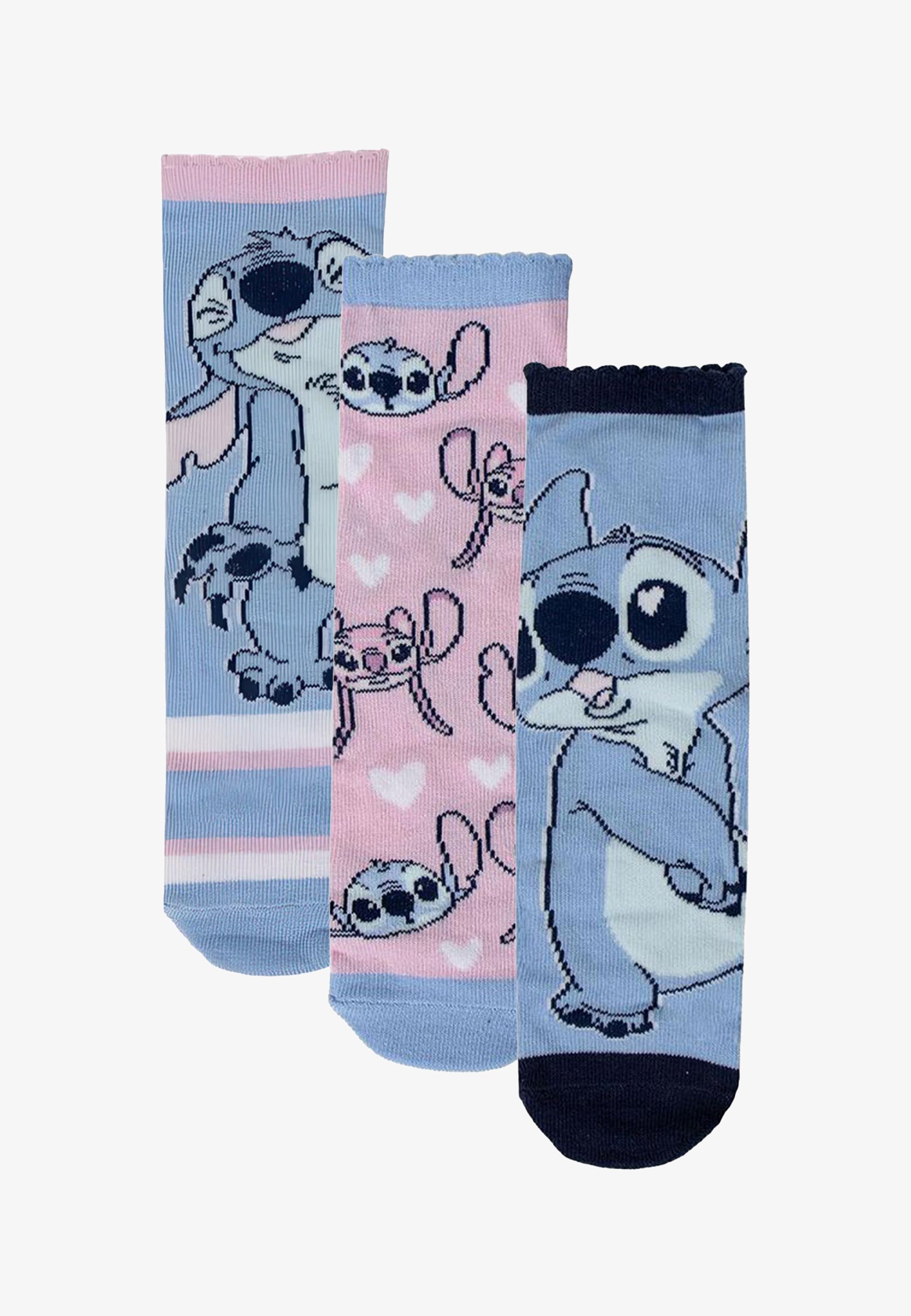 Stitch Kinder Socken - 3 Paar Set Für Mädchen Mit Disney Motiv