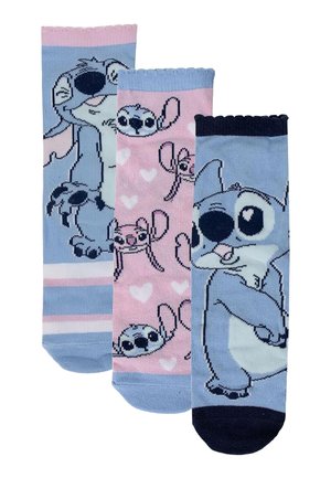 PACK 3 STITCH - Chaussettes - pink blue black