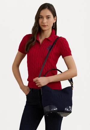 CANVAS LEATHER MEDIUM WITLEY BUCKET BAG - Håndtasker - refined navy