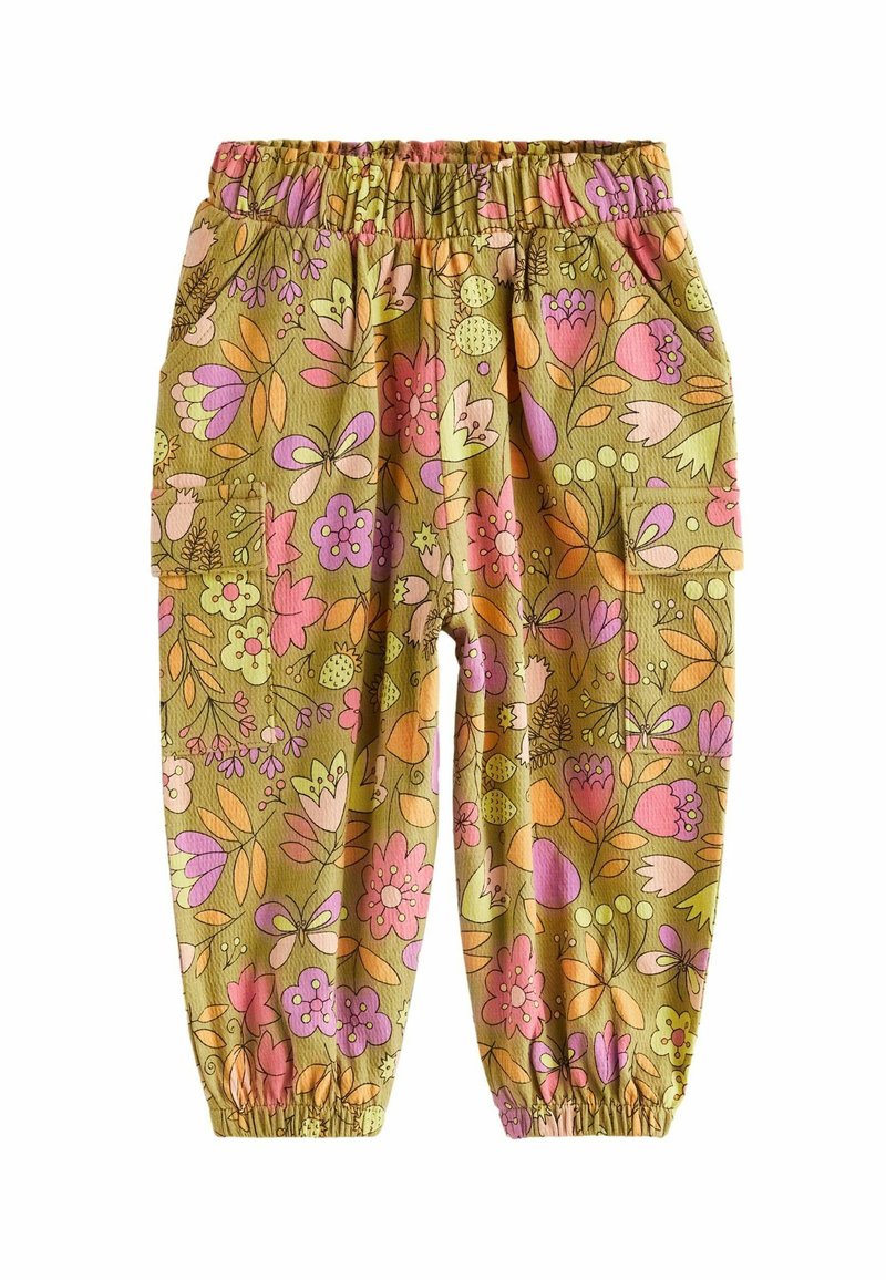 Next TRAVELLER - REGULAR FIT - Kapsáče - khaki coral tropical floral print