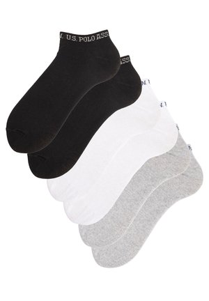 Knöchelsocken in Schwarz, Weiß und Grau. Aus weichem Material mit einer glatten Textur. Mit dem Logo der U.S. Polo Assn. an den Bündchen.