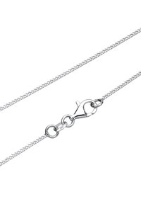 Collana in metallo argentato con una texture intrecciata, completata da un gancio a moschettone e contrassegnata da "925" per attestare l'autenticità dell'argento sterling.