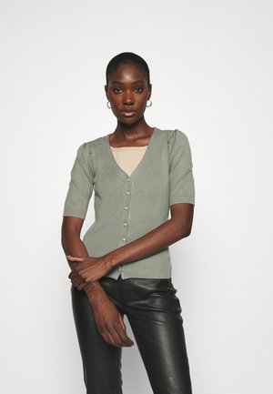 LUREX PUFF SLEEVE CARDIGAN - Cardigan - pistachio