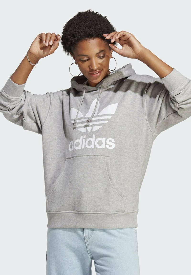 adidas Originals - TREFOIL  - Kapuzenpullover - medium grey heather, Vergrößern