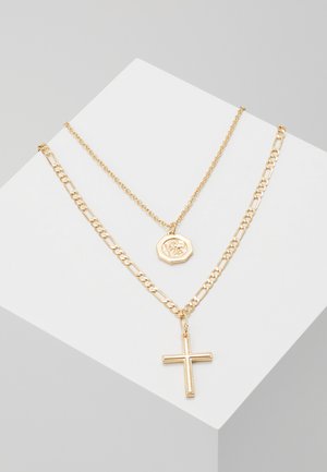 CROSS AND DISC CHAIN MULTIROW - Ketting - gold-coloured