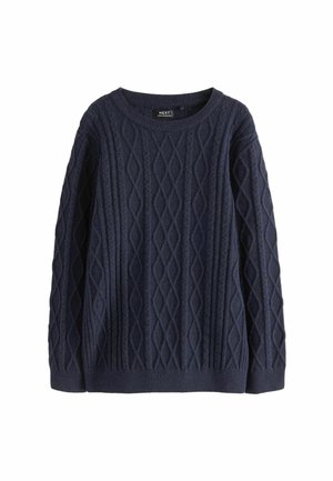 CABLE KNIT CREW NECK - REGULAR FIT - Jumper - navy