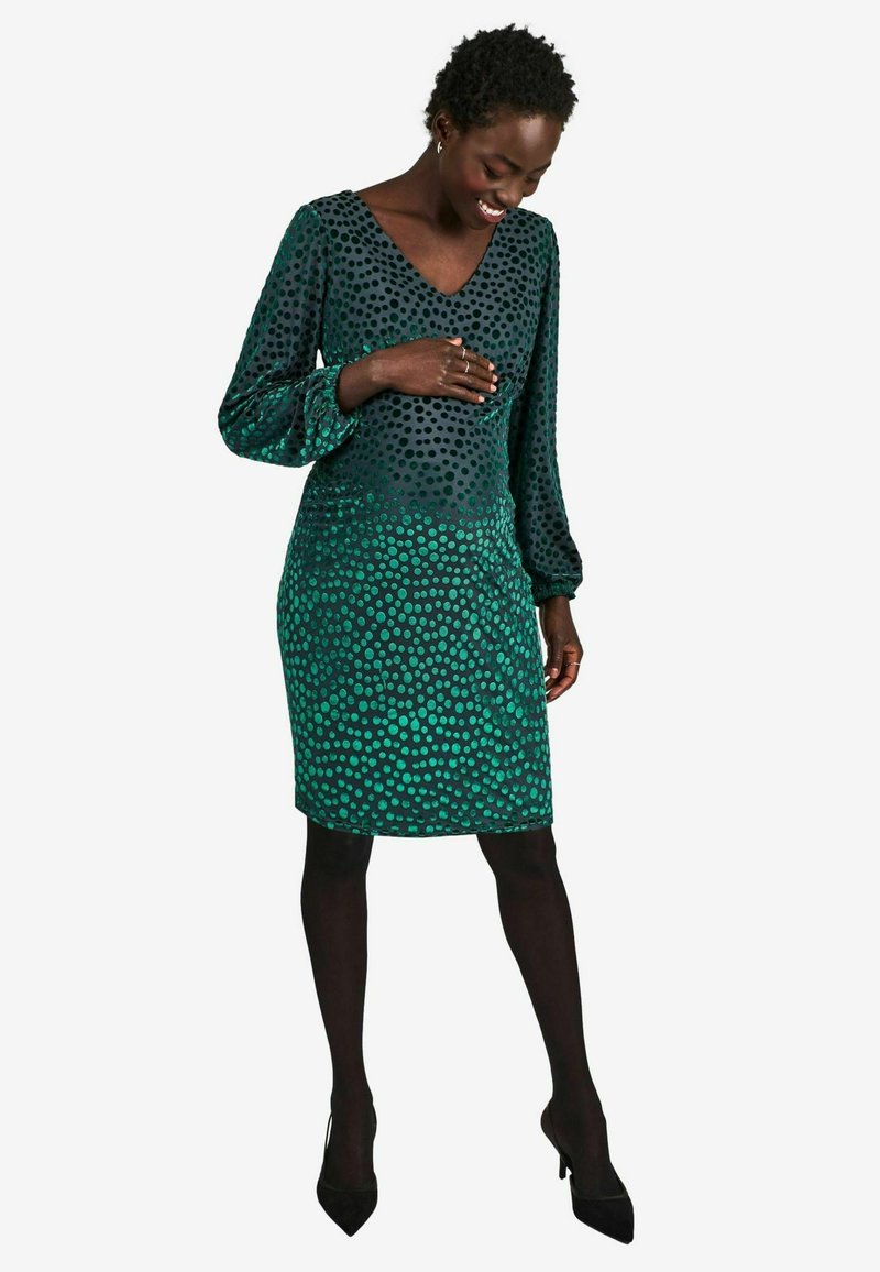 JoJo Maman Bb DEVORE SPOT MATERNITY - Day dress - teal green/green -  Zalando