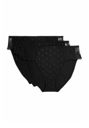 3 PACK DAISY EMBROIDERY HIGH LEG - Slip - black
