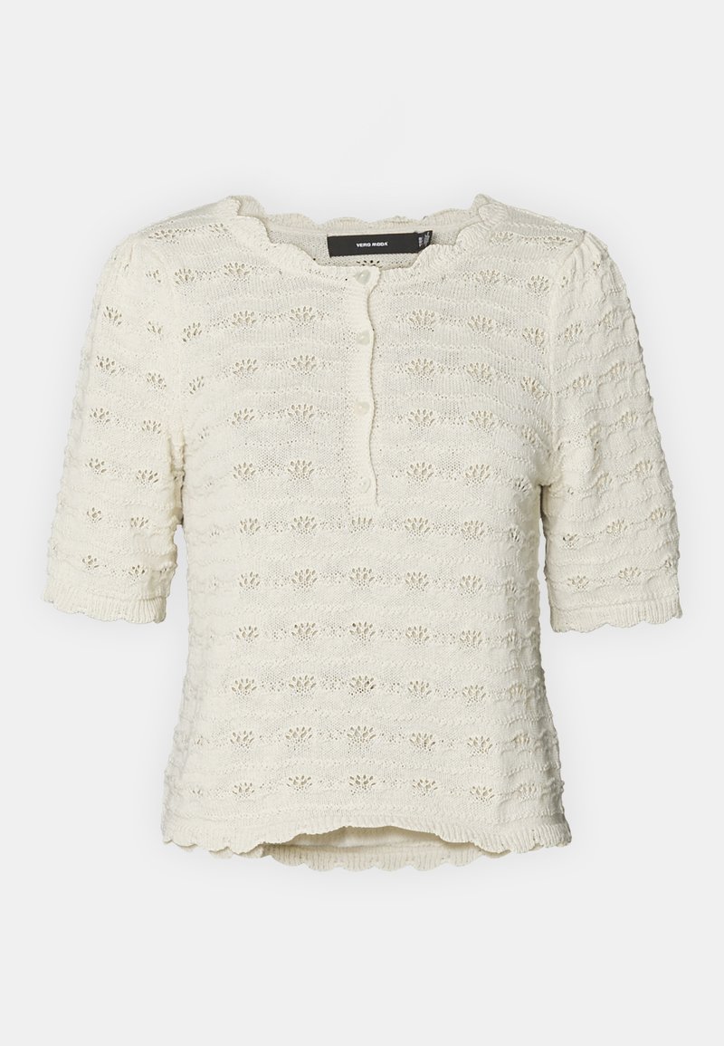 Vero Moda VMMINNA O NECK - T-Shirt print - birch/offwhite - Zalando.de