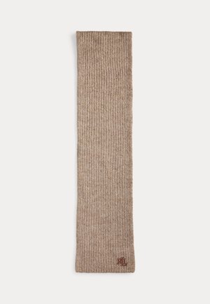 Lauren Ralph Lauren LEATHER-TRIM RIB-KNIT SCARF - Šalle - taupe