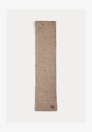 Lauren Ralph Lauren LEATHER-TRIM RIB-KNIT SCARF - Šal - taupe