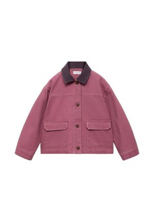 CONTRAST COLLAR - Giacca di jeans - bordeaux