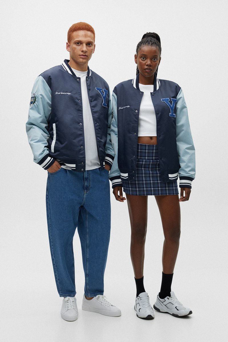 PULL&BEAR YALE VARSITY Bomberjakke dark blue/mørkeblå Zalando.dk