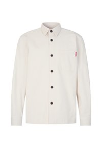 Off-white overhemdd met een patch pocket, donkere ronde knopen en een klassieke kraag, gemaakt van katoen.