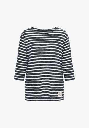 LAURASØN, RINGEL SWEATSHIRT, RUND HALS AUSSCHNITT, 3/4 ARM - Sweatshirt - marine